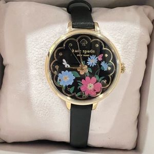 Kate Spade Watch Floral/Black/Gold